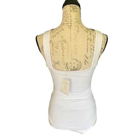 White Dual Layered Bodysuit Size Small NWT - Picture 2 of 3